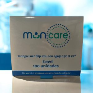 Jeringas Luer slip.1 ML con aguja de 27Gx1/2